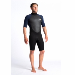 C-Skins Element 3/2mm Mens Shorty Wetsuit Black Slate Cyan
