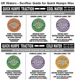 SexWax Quick Humps 3X Surf Wax Cool Water - 4 Block Pack
