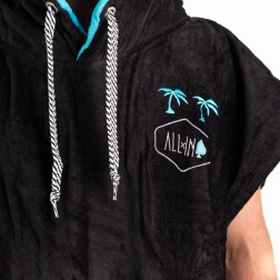All-In Velour Beach Changing Robe Classic Flash Black Turquoise