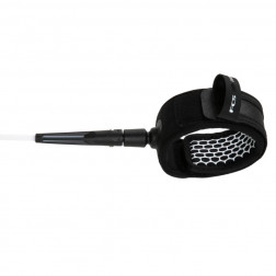 FCS All Round Essential Surfboard Leash 8ft White Black