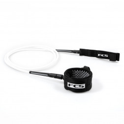 FCS All Round Essential Surfboard Leash 8ft White Black