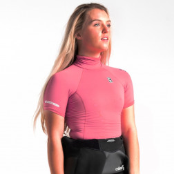 C-Skins Womens High Collar Rash Vest Bright Rose Slate
