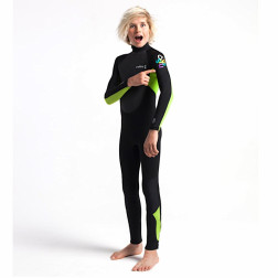 C-Skins Element 3/2mm Junior Wetsuit Back Lime Multi