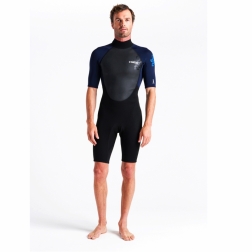 C-Skins Element 3/2mm Mens Shorty Wetsuit Black Slate Cyan
