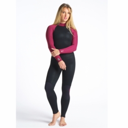 C-Skins Surflite 4/3mm Womens Wetsuit Back Zip Raven Black Wine