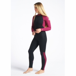 C-Skins Surflite 4/3mm Womens Wetsuit Back Zip Raven Black Wine
