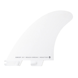 FCS II Reactor PC Surfboard Fins White Large