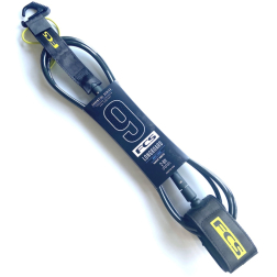 FCS All Round Essential Longboard Leash 9ft Coal Lime