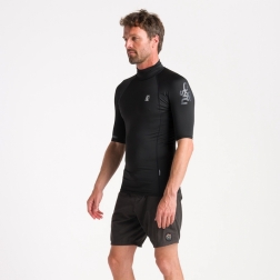 C-Skins NuWave Rash X Mens TurtleNeck Rash Vest Black