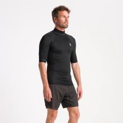 C-Skins NuWave Rash X Mens TurtleNeck Rash Vest Black