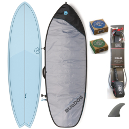 Torq 6ft10 Fish Surfboard Package Arctic Blue