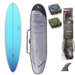 Torq 7ft6 Mod Fun Mini Mal Surfboard Package Blue Fade