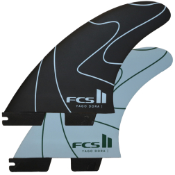 FCS II Yago Dora PC Surfboard Fins Flux Blue Large